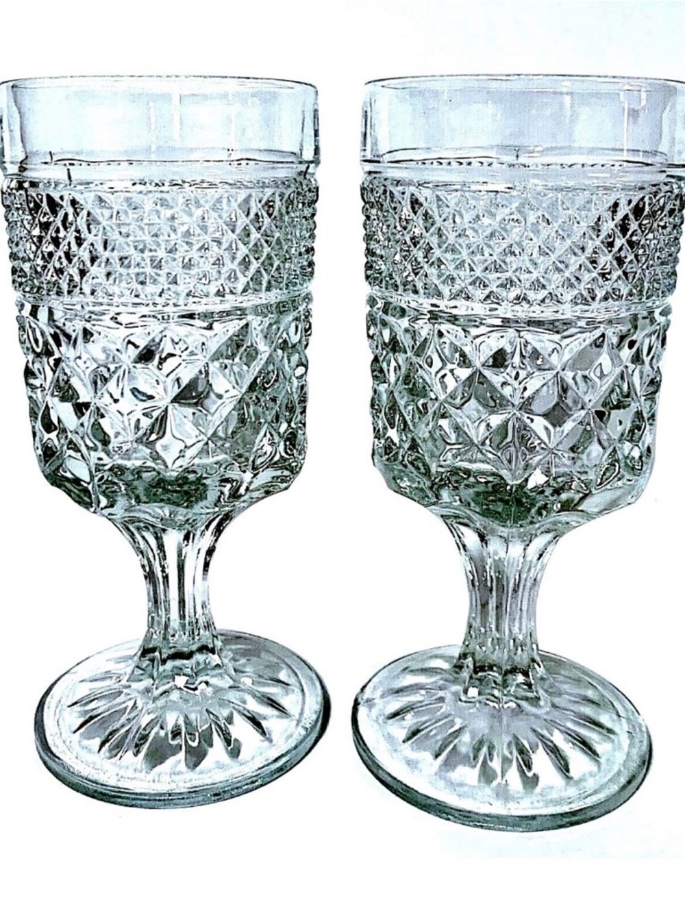Vintage Wexford Anchor Hocking Stemmed Glass Goblets-Set of 2